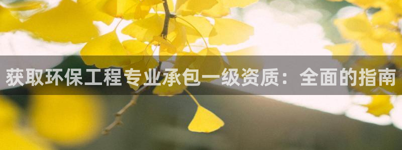 彩名堂app官方网：获取环保工程专业承包一级资质：全面的指南