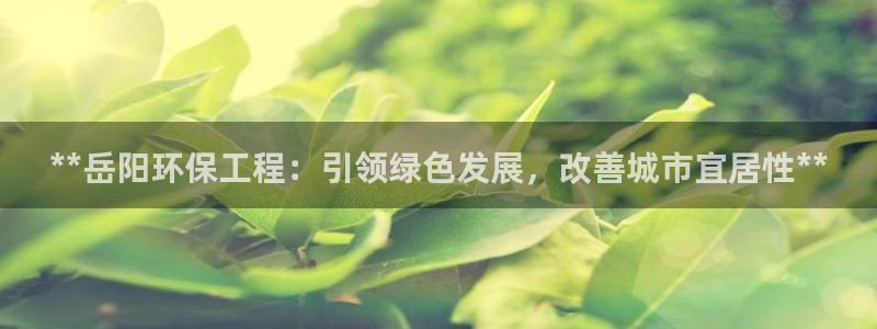 彩名堂官网谁有：**岳阳环保工程：引